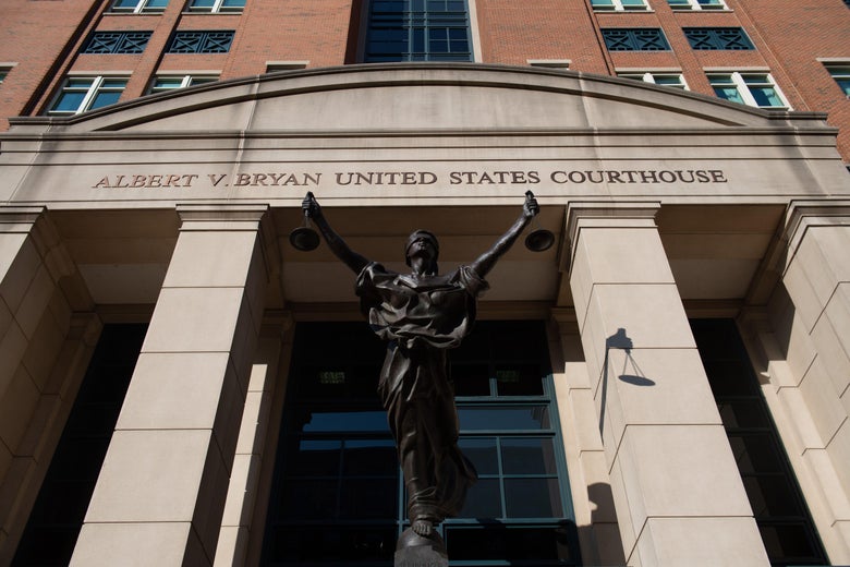 A US courthouse where Paul Manafort is being tried for bank fraud.